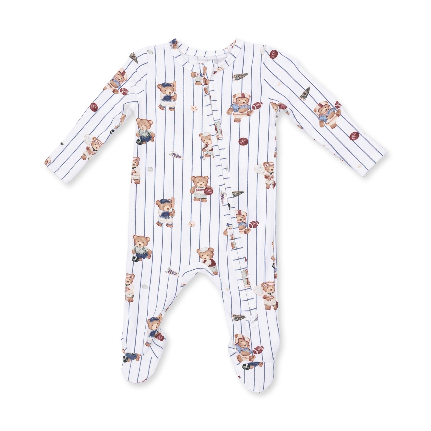 PREORDER Angel DearMini Mixed Sports Bears - 2 Way Zipper Footie