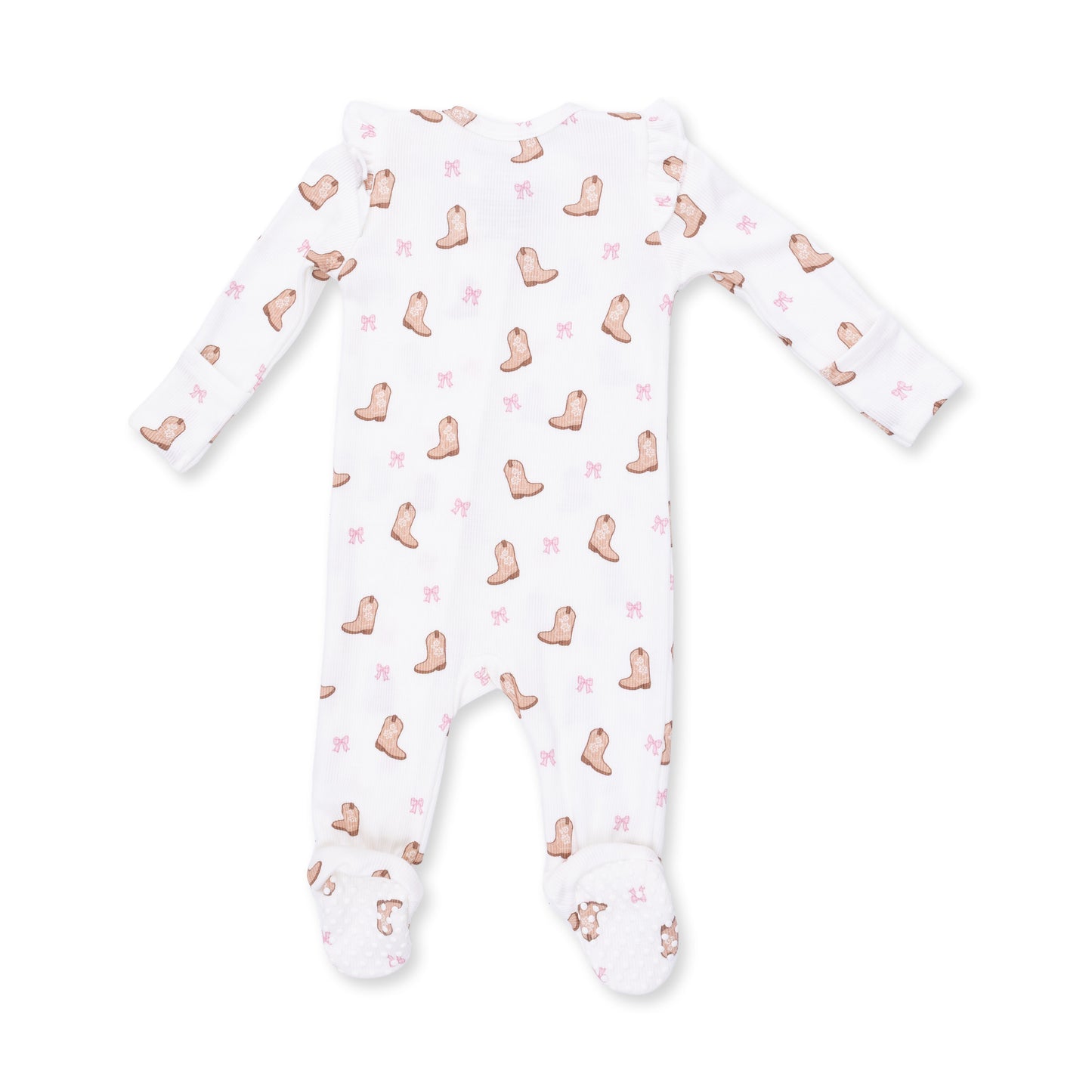PREORDER Angel Dear Mini Cowgirl Boots - 2 Way Ruffle Sleeve Zipper Footie