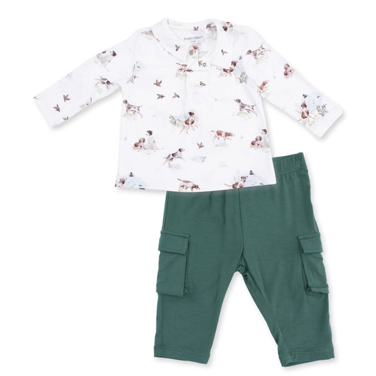 Angel Dear Pointer Pups And Duck Buddies - Polo With Cargo Pant