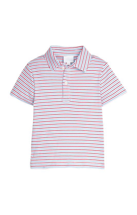 Little English Short Sleeve Polo - Primary Stripe