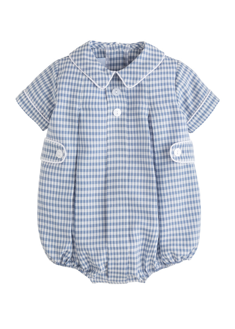 Bisby Little English Davant Bubble - Gray Blue Gingham