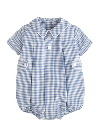 Little English Davant Bubble - Gray Blue Gingham