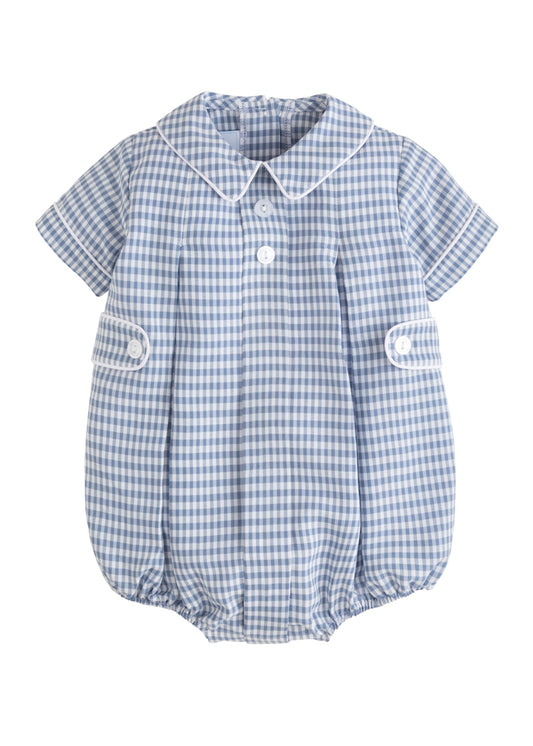 Little English Davant Bubble - Gray Blue Gingham