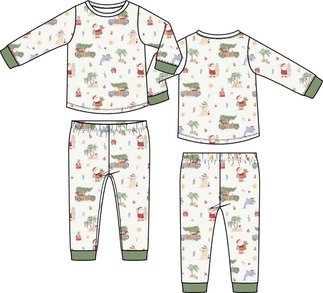 PREORDER Angel Dear Beach Christmas -long Sleeve Loungewear Set