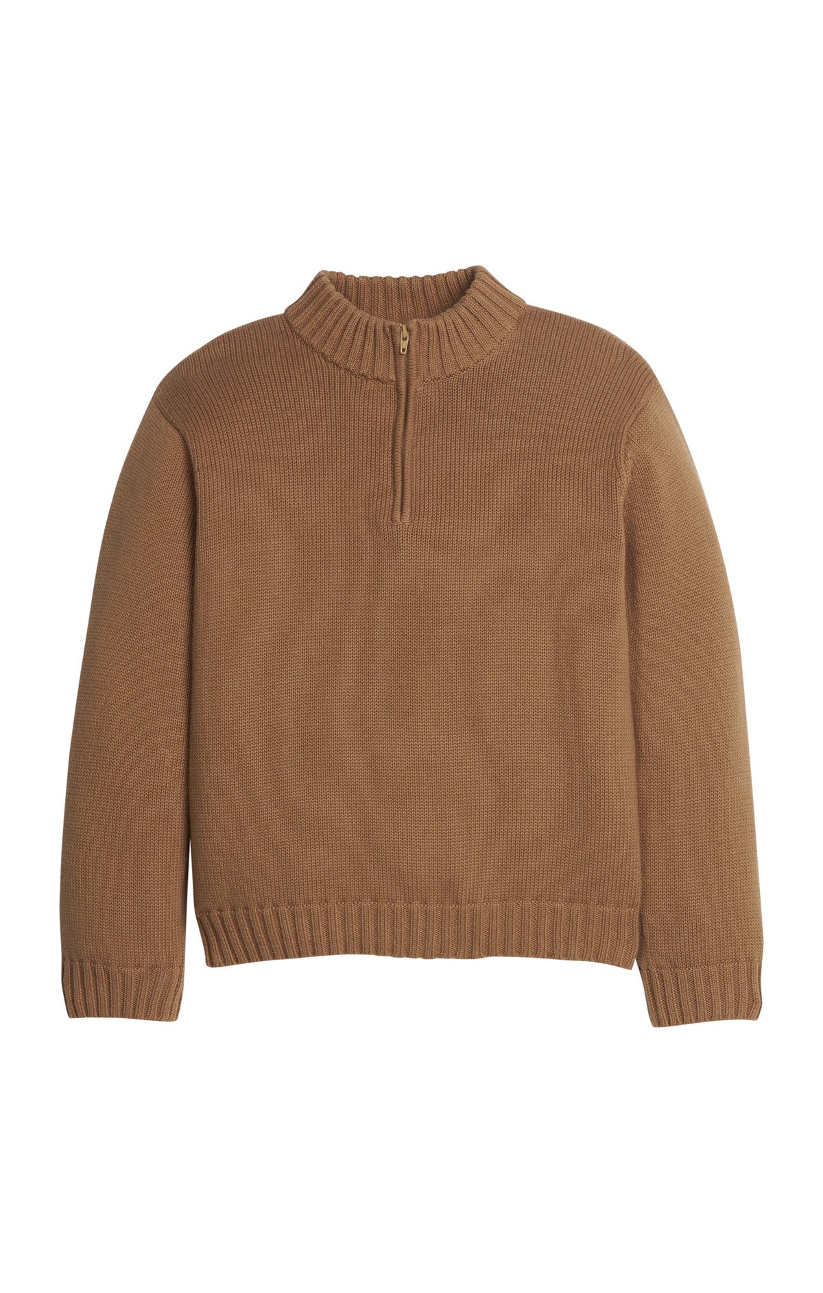 Little English Quarter Zip Sweater - Chestnut