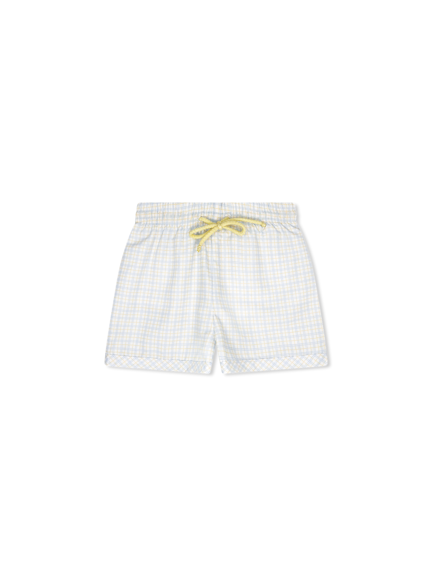 BARNES BATHING SUIT- CORNFLOWER CHECK WITH YELLOW TIE - Persnickety Shop