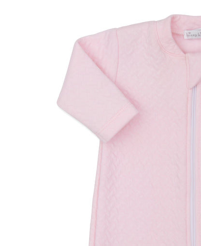 Kissy Kissy jacquard footie w/ zip pink