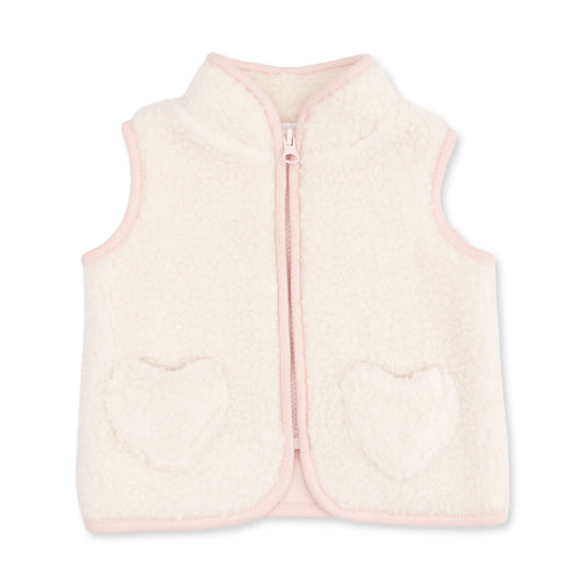 Angel Dear Sherpa - Zip Vest With Heart Pockets