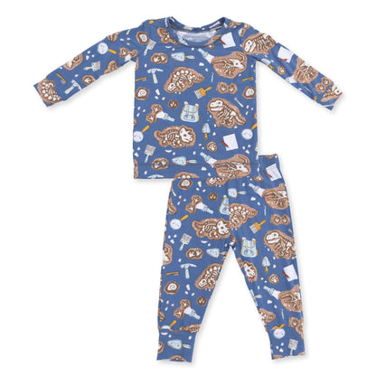 Angel Dear Glow In The Dark Dino Dig - Long Sleeve Loungewear Set
