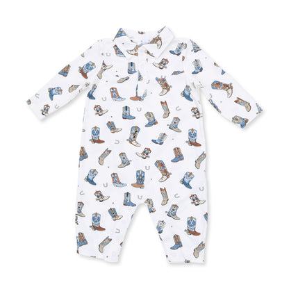 Angel Dear Buckaroo Boots - Long Sleeve Cowboy Romper