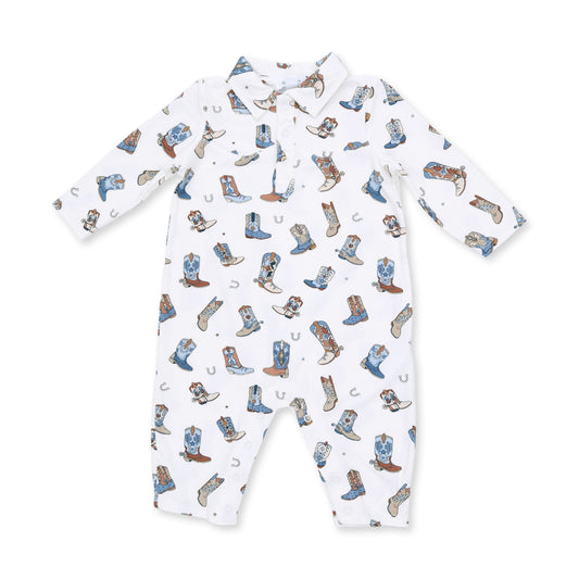 Angel Dear Buckaroo Boots - Long Sleeve Cowboy Romper