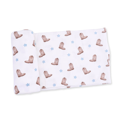 Angel Dear Mini Cowboy Boots - Swaddle Blanket