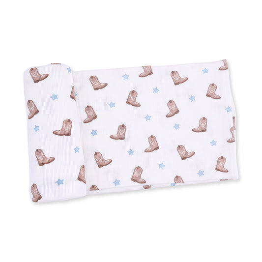 Angel Dear Mini Cowboy Boots - Swaddle Blanket
