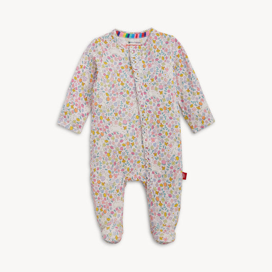 Magnetic Me - Bunny Blossom Modal Magnetic Ruffle Footie - Persnickety Shop