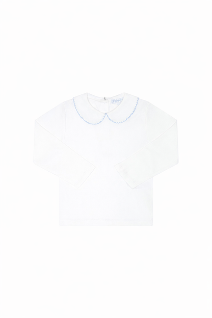 NELLAPIMA Elise Peter Pan Collar Shirt - BLUE