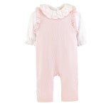 Pretty Bows & Roses Pima Overall & Ruffle Collar Set – Baby Club Chic