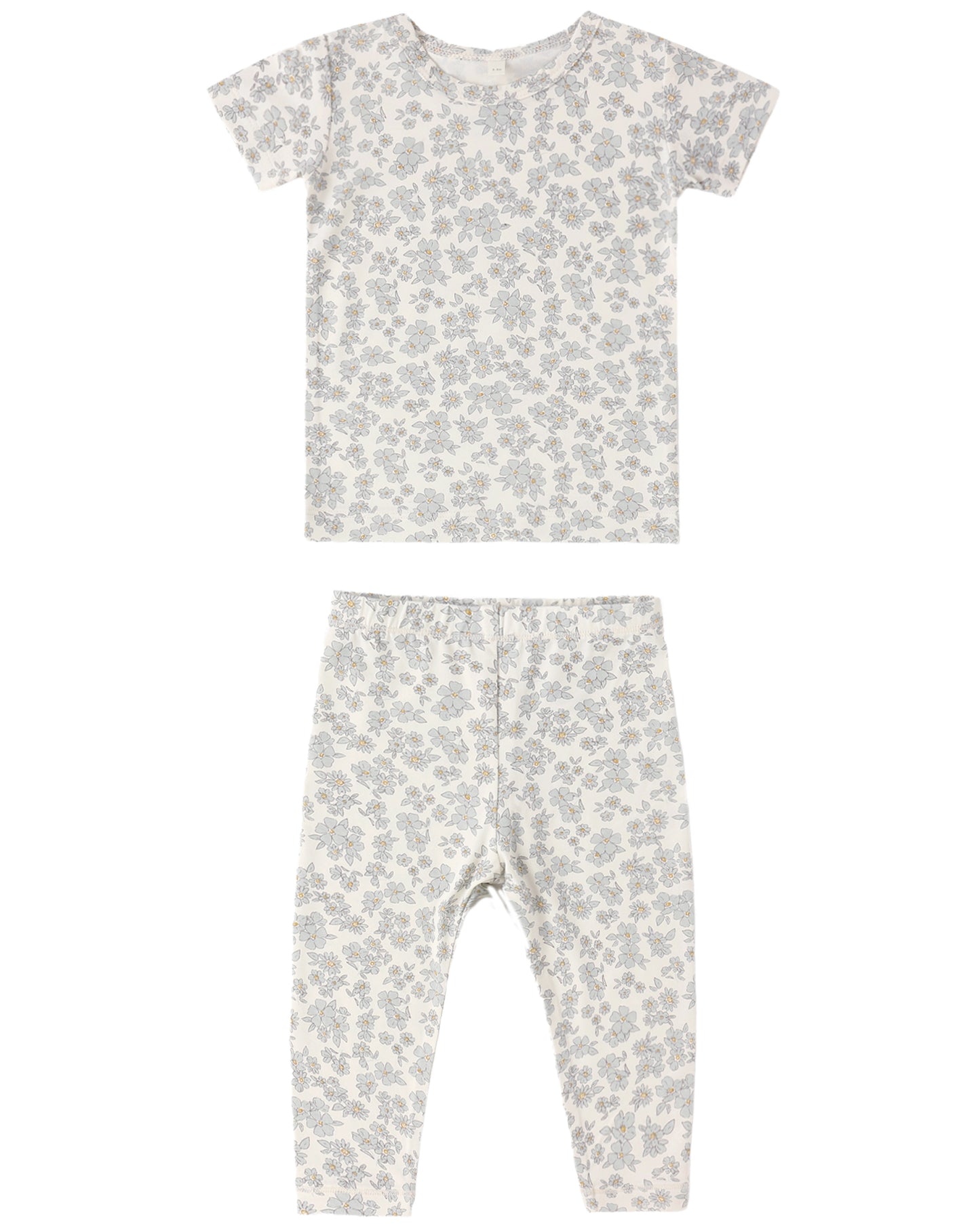 Rylee + Cru BAMBOO SHORT SLEEVE PAJAMA SET BLUE FLORAL - Persnickety Shop