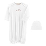 Sweet Bows Embroidered Pima Gown and Hat Set – Baby Club Chic