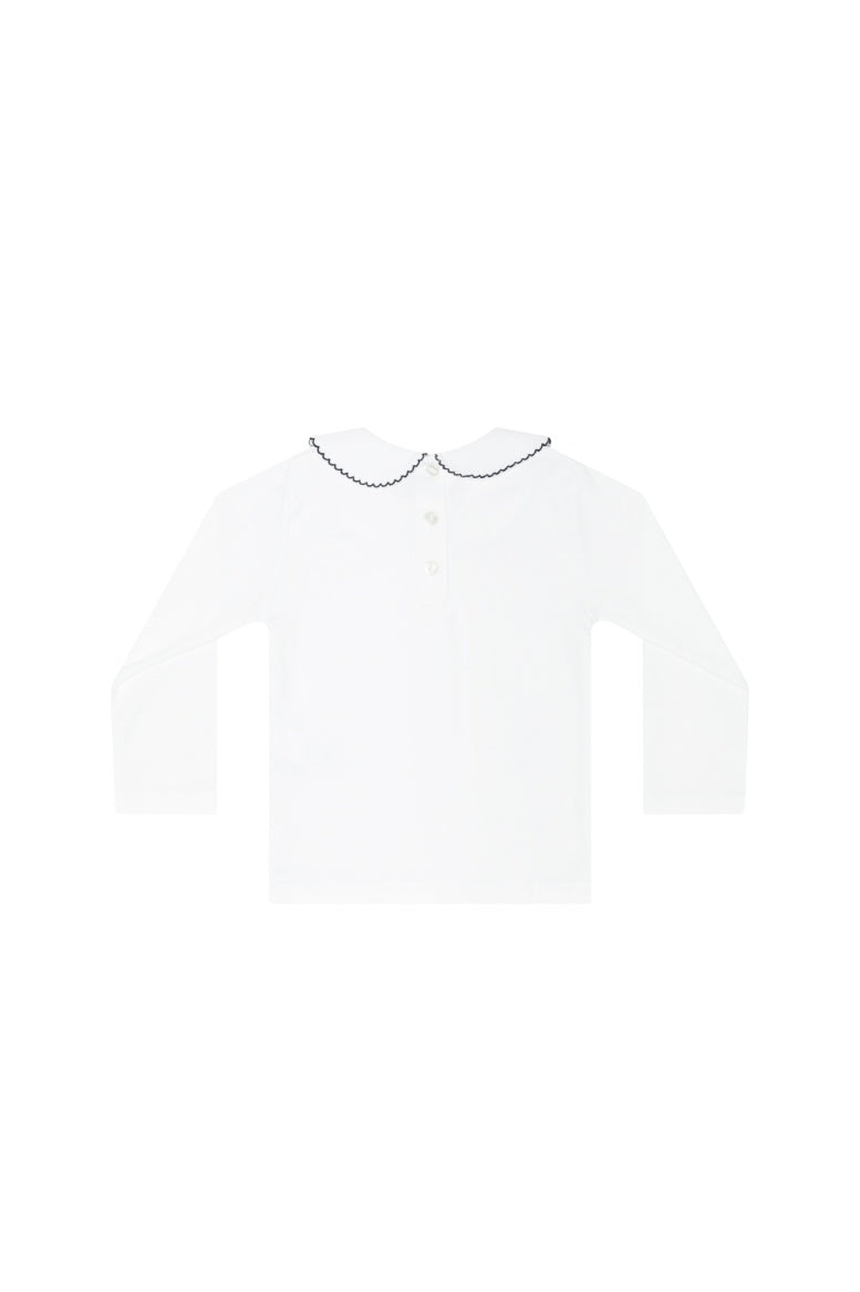 NELLAPIMA Elise Peter Pan Collar Shirt - Navy