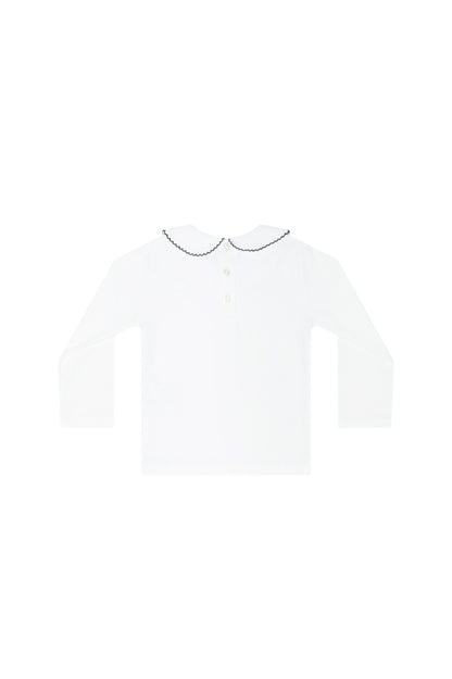 NELLAPIMA Elise Peter Pan Collar Shirt - Navy