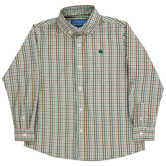 PRE-ORDER Bailey Boys PERFORMANCE BUTTON DOWN SHIRT-ACORN PLAID