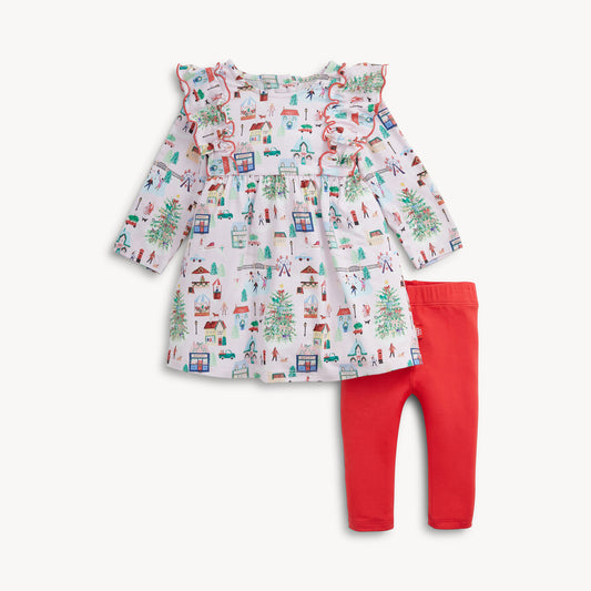 PREORDER Magnetic Me Winter Village Modal L/s Dress W Legging
