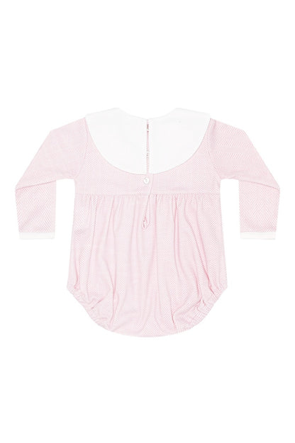 Nellapima Pink Herringbone Embroidered Bubble LS