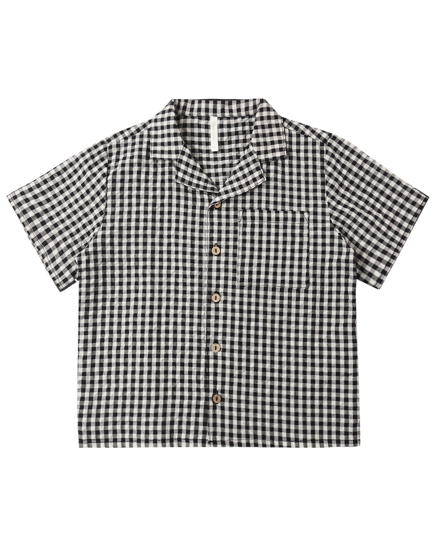 RYLEE + CRU LAPEL COLLARED SHIRT BLACK CHECK - Persnickety Shop