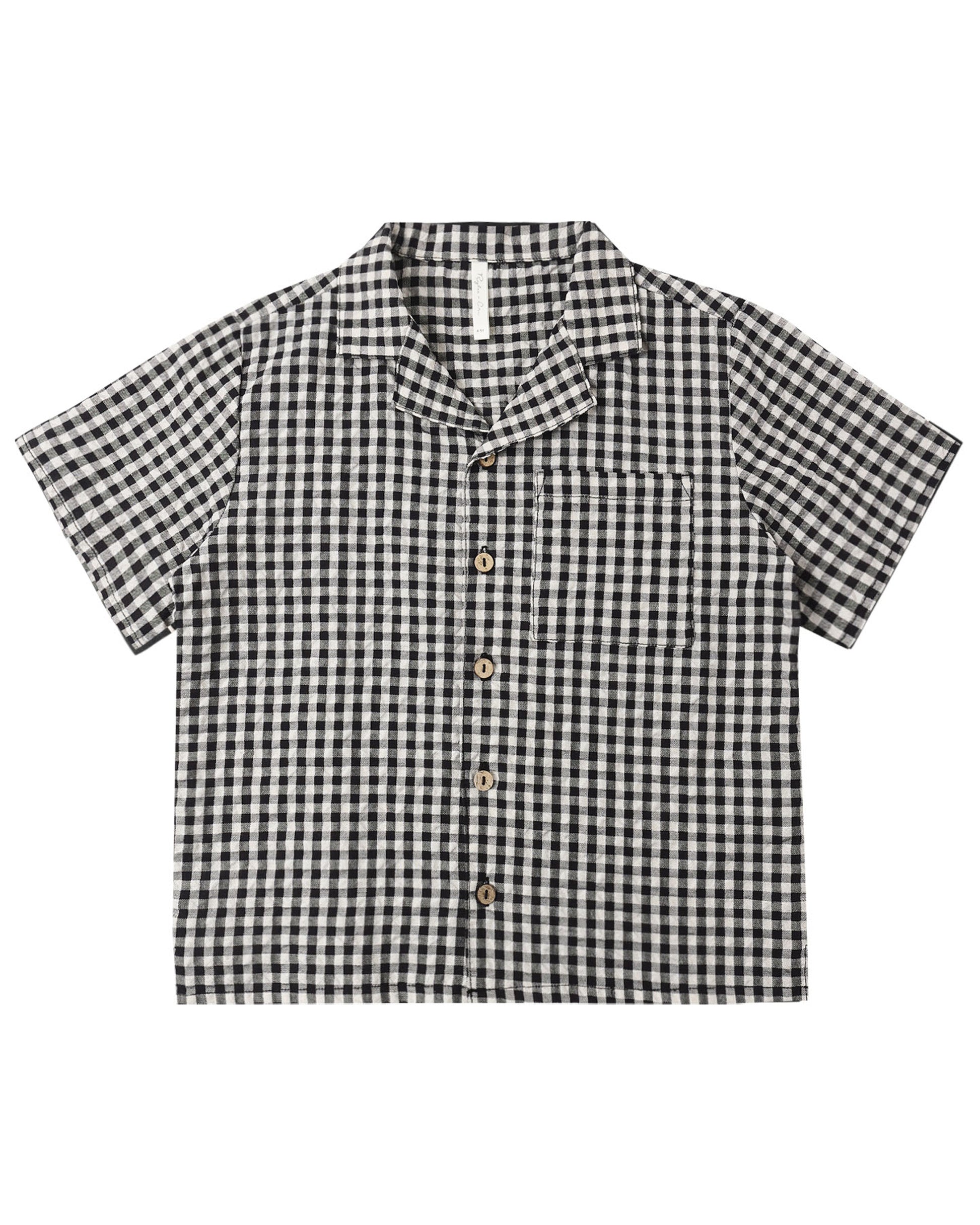 RYLEE + CRU LAPEL COLLARED SHIRT BLACK CHECK - Persnickety Shop