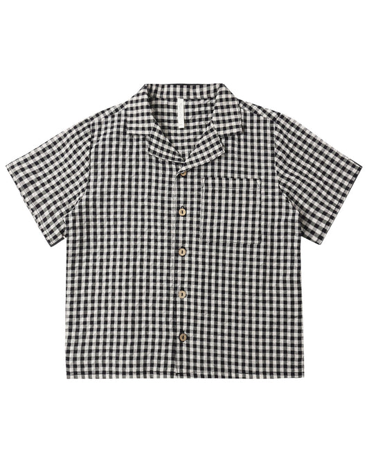 RYLEE + CRU LAPEL COLLARED SHIRT BLACK CHECK - Persnickety Shop