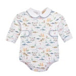 Gone Fishing Printed Pima Bubble with Round Collar  – Baby Club Chic