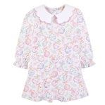 Little Christmas Charms Printed Pima Dress with Scalloped Collar  – Baby Club Chic