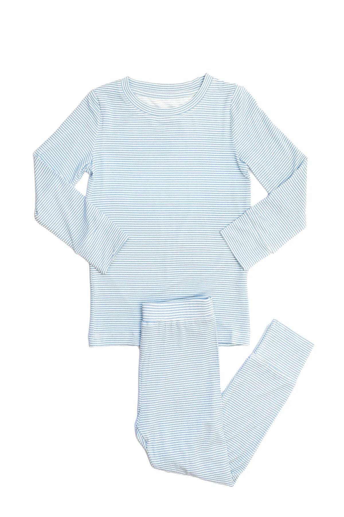 Boys  Dusty Blue Mini Stripe 2 Piece Pajama Set