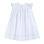 Lil Cactus White and Blue Holy Smocked Bishop Dress - Persnickety Shop