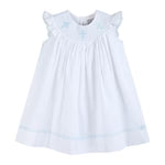 Lil Cactus White and Blue Holy Smocked Bishop Dress - Persnickety Shop