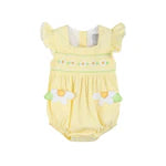 Lil Cactus Yellow Daisy Pocketed Smocked Flutter Romper - Persnickety Shop