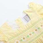 Lil Cactus Yellow Daisy Pocketed Smocked Flutter Romper - Persnickety Shop