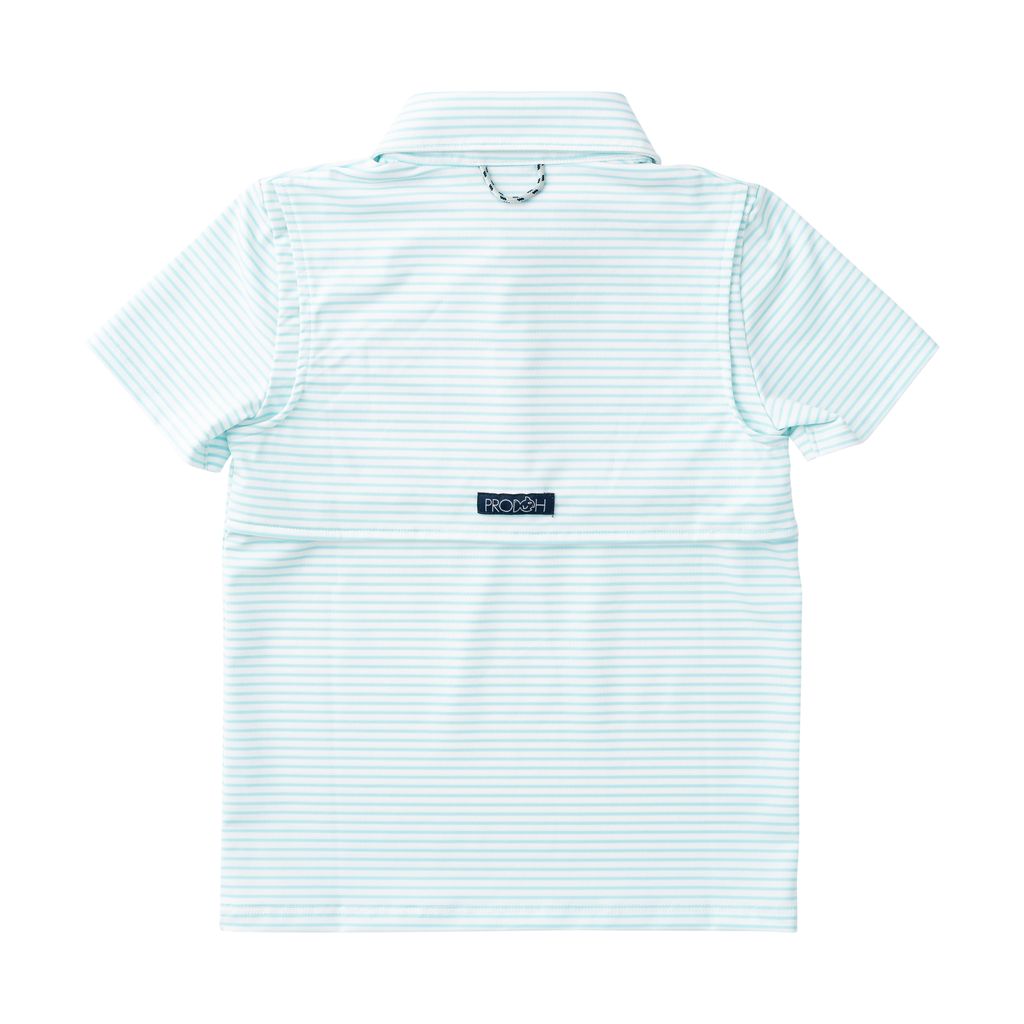 PRE ORDER PRODOH Boys' Short Sleeve Pro Performance Polo Aruba Blue Stripe - Persnickety Shop