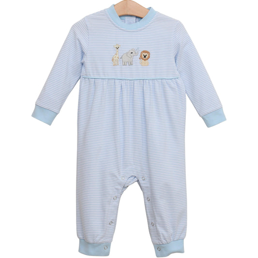 *PRE ORDER* Jellybean by smock candy Zoo Crew Romper Blue